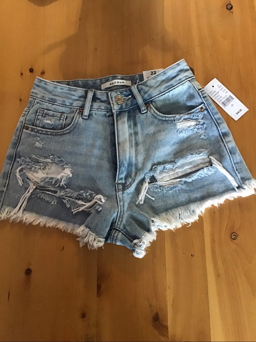 PacSun Light Blue Distressed Denim Cutoff Shorts